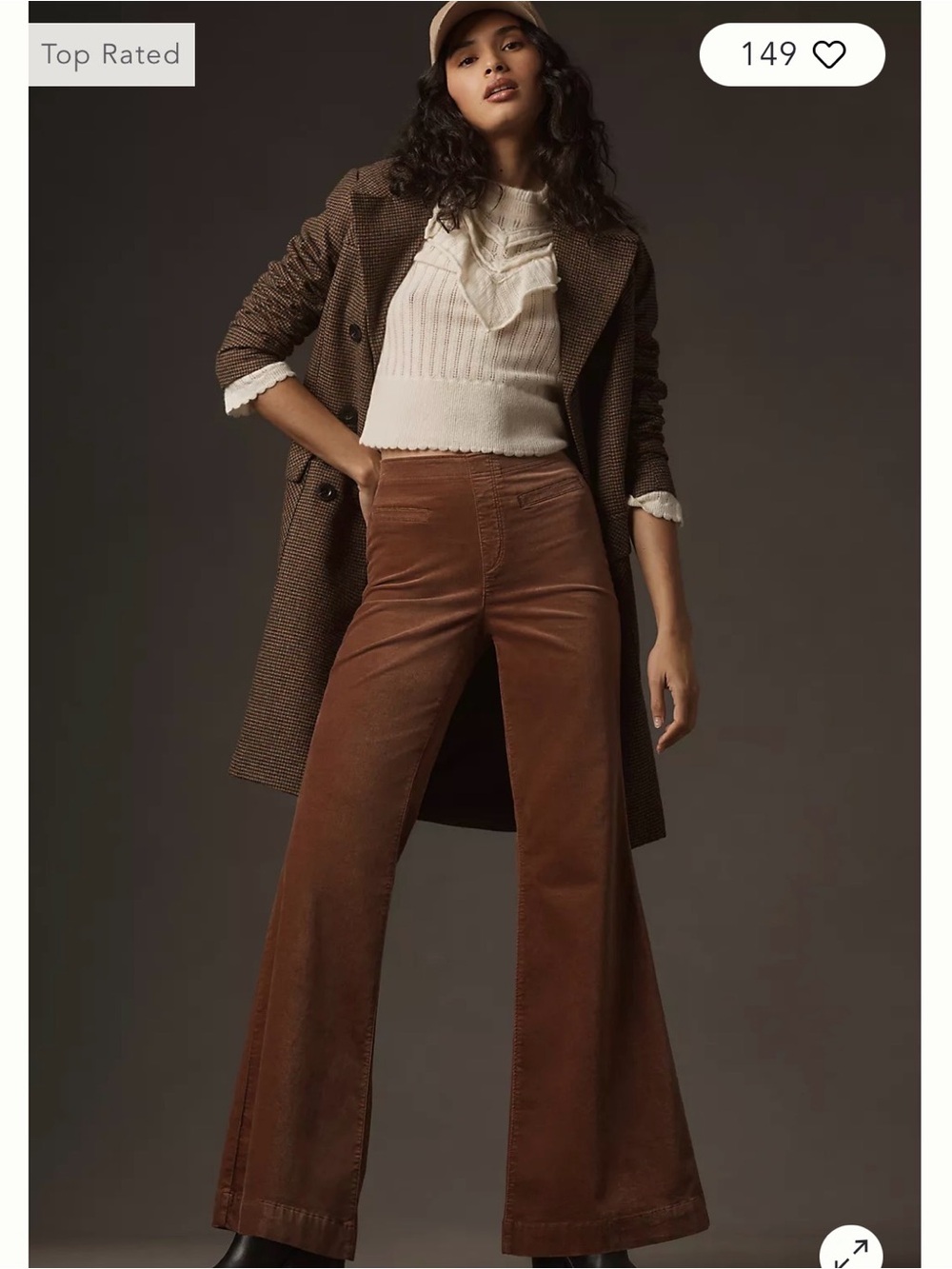 Pilcro Velvet pull on retro flare jean